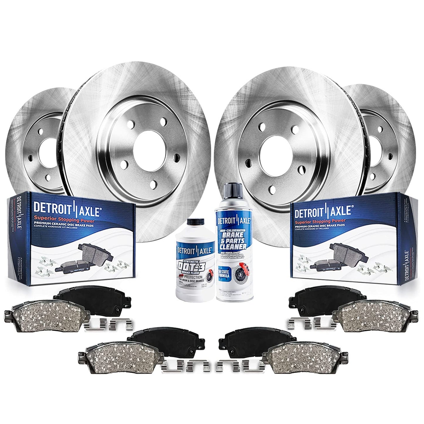 Detroit Axle - Brake Kit for Nissan 350Z 370Z Infiniti G35 G37 QX50 EX35 EX37 M35 M45 Q40 Disc Brake Rotors Ceramic Brakes Pads